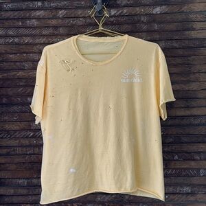 ☀️ Handmade Organic Vintage “Sun Child” tee in Yellow! Size L